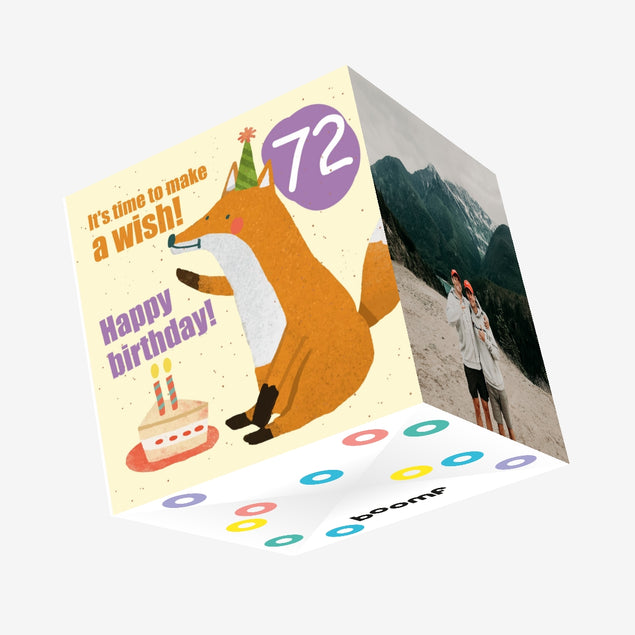 Make a Wish 72nd Birthday Confetti-exploding Greetings Card