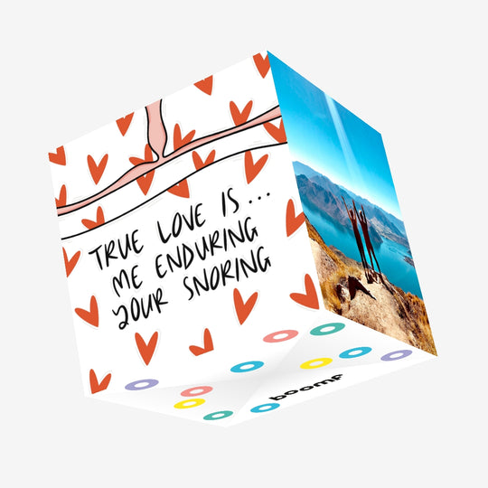 Enduring Your Snoring Confetti-exploding Greetings Card