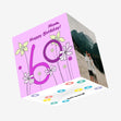 Purple Themed Flowers Happy 60th Birthday Mum Confetti-exploding Greetings Card