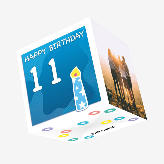 Happy 11th Birthday Confetti-exploding Greetings Card