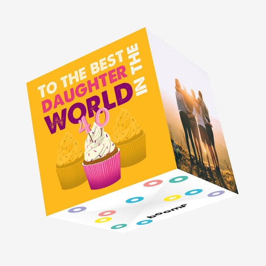 Cupcakes Happy 40th Birthday Daughter Confetti-exploding Greetings Card