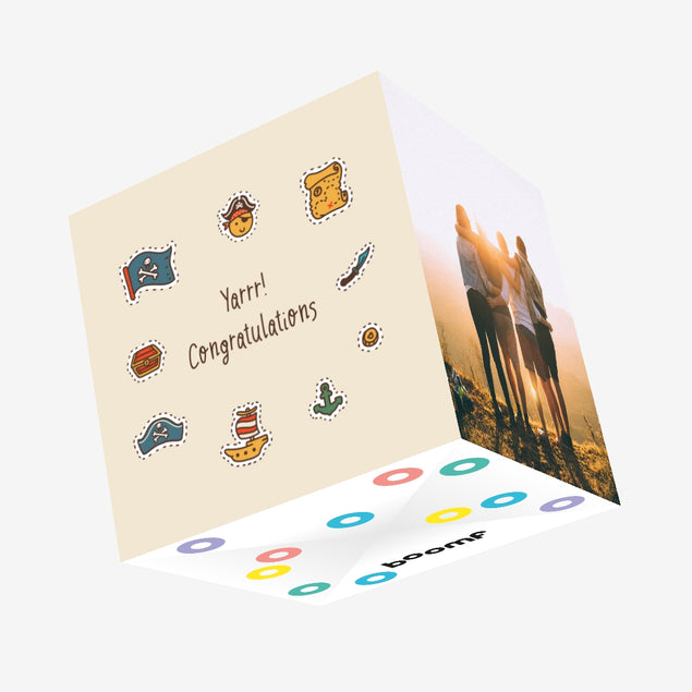 Congratulations Cute Pirate Stuff Confetti-exploding Greetings Card