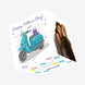 Blue Lambretta Scooter With A Gift Happy Father's Day Confetti-exploding Greetings Card