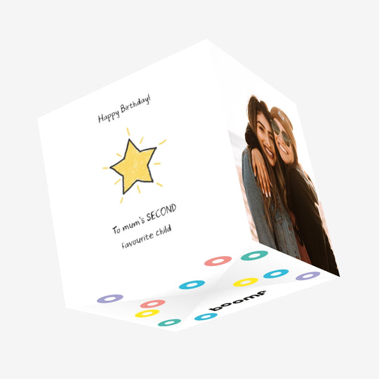 Happy Birthday Mum's Second Child Star Confetti-exploding Greetings Card