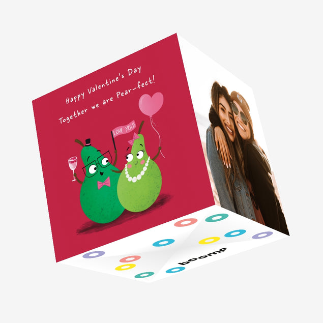 Together We Are Pear-fect Cute Pears Valentine's Day Confetti-exploding Greetings Card