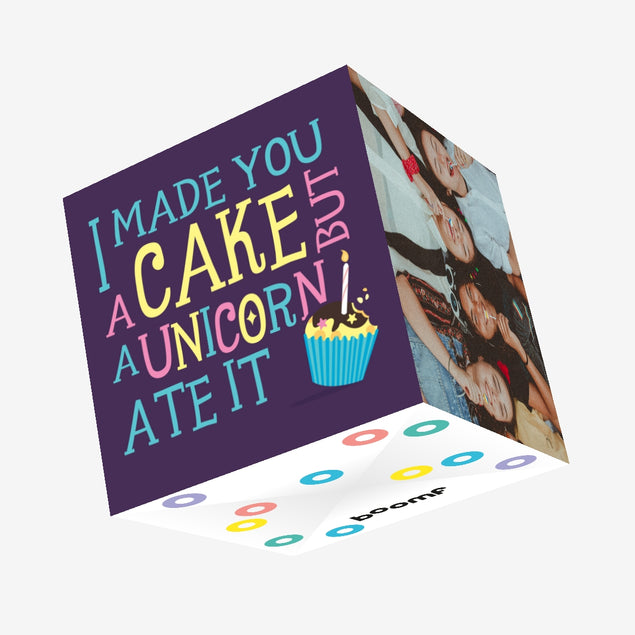 I Made You A Cake But Unicorn Ate It Confetti-exploding Greetings Card