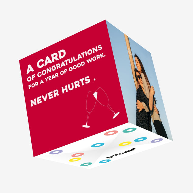 Congratulations For A Year Of Good Work Red Confetti-exploding Greetin ...