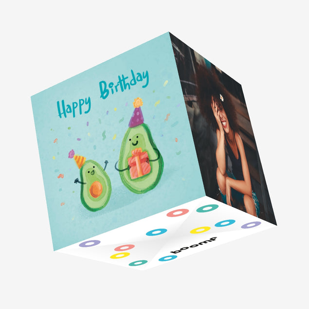 Avocados Gifting Birthday Confetti-exploding Greetings Card