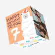 Cute Smiling Alpaca Happy 7th Birthday Confetti-exploding Greetings Card