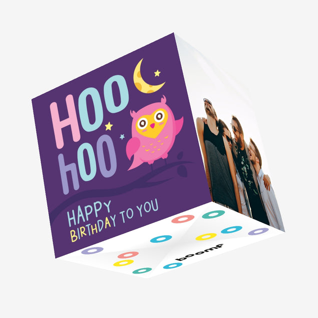 Hoo Hoo Happy Birthday To You Confetti-exploding Greetings Card