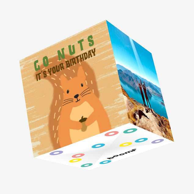 Squirrel Go Nuts It's Your Birthday Confetti-exploding Greetings Card