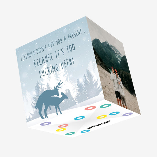 Too Fucking Deer Christmas Confetti-exploding Greetings Card
