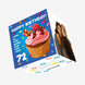 Sweet Cupcake Happy 72nd Birthday Confetti-exploding Greetings Card