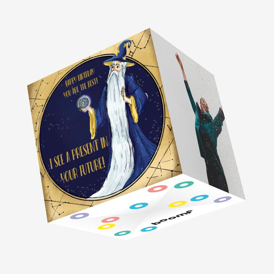 Magician I See A Present In Your Future Happy Birthday You're The Best Confetti-exploding Greetings Card