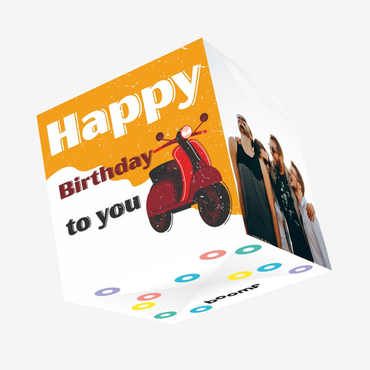 Happy Birthday To You Scooter Confetti-exploding Greetings Card