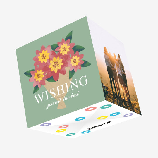 Flower Bouquet Wishing You All The Best Confetti-exploding Greetings Card