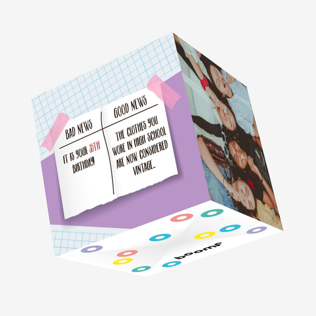 News Sticker Happy 35th Birthday Confetti-exploding Greetings Card