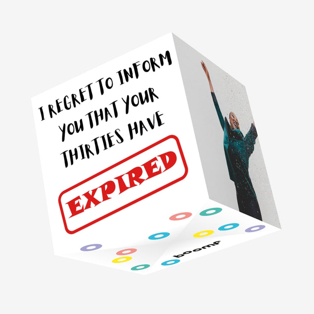 I Regret To Inform You That Your Thirties Have Expired Confetti-exploding Greetings Card