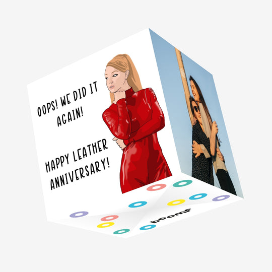 Happy Leather Anniversary Confetti-exploding Greetings Card