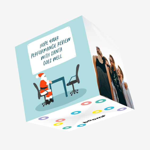 Santa Performance Review Confetti-exploding Greetings Card