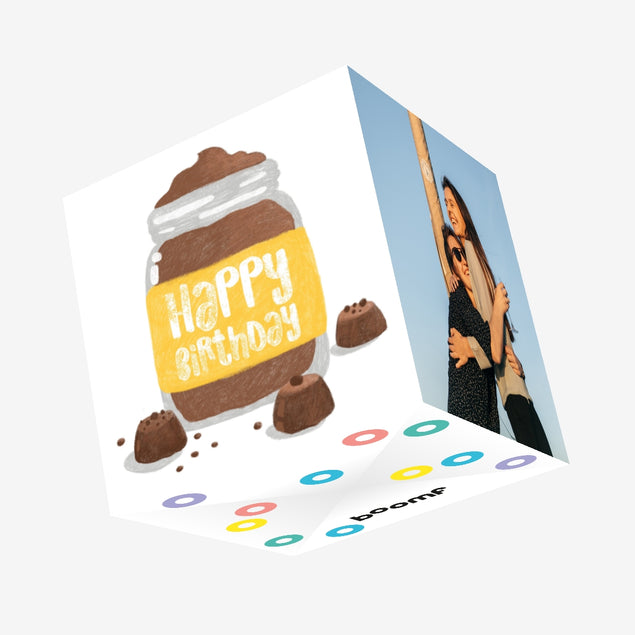 Jar Of Chocolates Happy Birthday Confetti-exploding Greetings Card