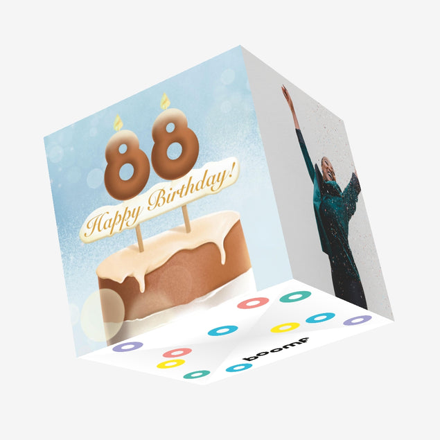88th Happy Birthday Cake Confetti-exploding Greetings Card