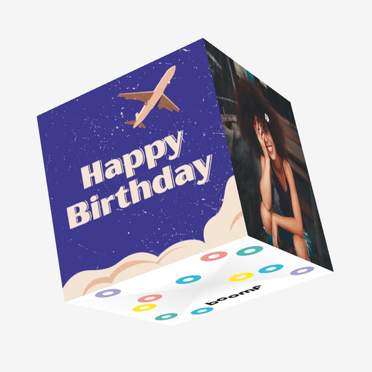 Happy Birthday Plane Confetti-exploding Greetings Card