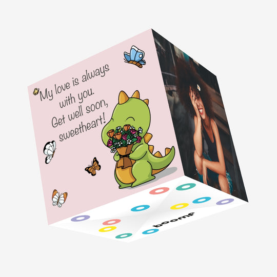 My Love Is With You Get Well Confetti-exploding Greetings Card