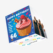 Happy 66th Birthday Cupcake Confetti-exploding Greetings Card