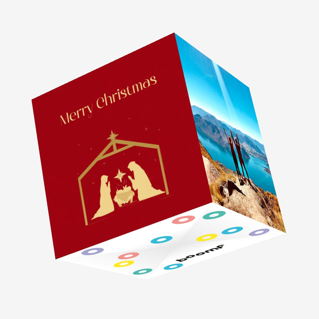 Traditional Merry Christmas In Red Confetti-exploding Greetings Card