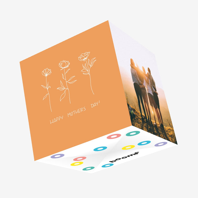 Mother's Day Orange Flowers Confetti-exploding Greetings Card