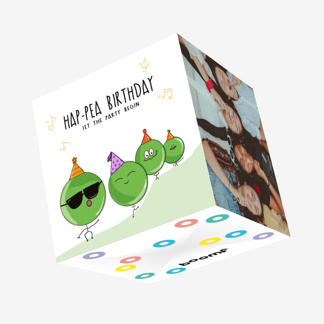 Hap-pea Birthday Let The Party Begin Confetti-exploding Greetings Card