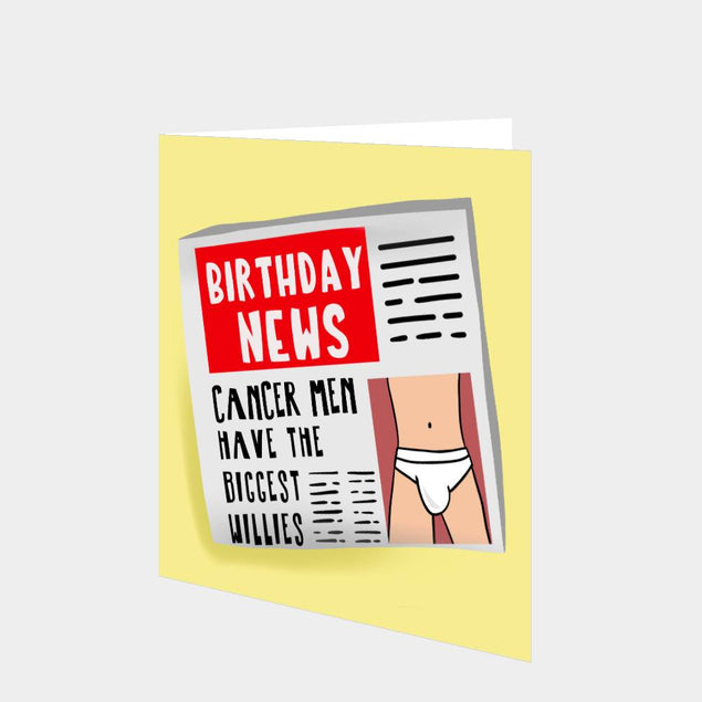 Cancer Men Have The Biggest Willies Card