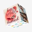 Happy Birthday Husband Sloth Lying In Hammock Confetti-exploding Greetings Card