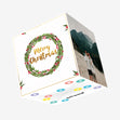 Merry Christmas Minimalist Wreath Confetti-exploding Greetings Card