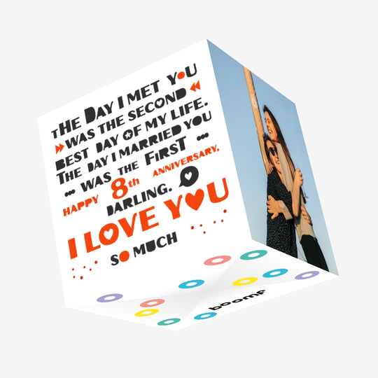 Happy 8th Anniversary Sentimental Letter Confetti-exploding Greetings Card