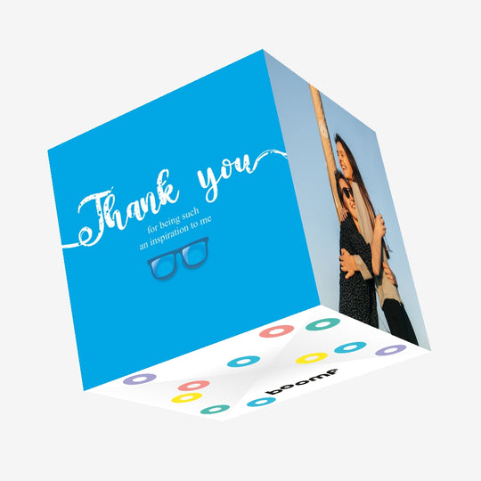 Thank You For Being Such An Inspiration Blue Confetti-exploding Greetings Card