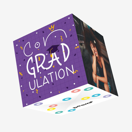 Purple Congradulation Confetti-exploding Greetings Card