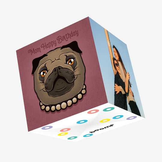 Happy Birthday Mom Female French Bulldog Confetti-exploding Greetings Card