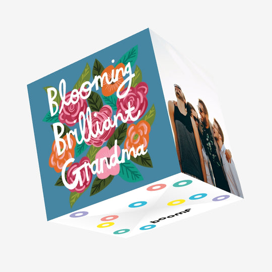 Blooming brilliant Grandma Confetti-exploding Greetings Card
