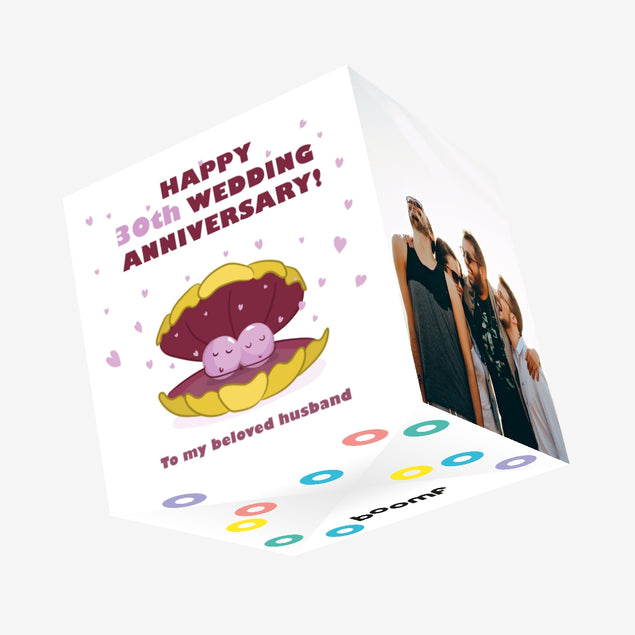 Husband Happy Pearl Anniversary Confetti-exploding Greetings Card