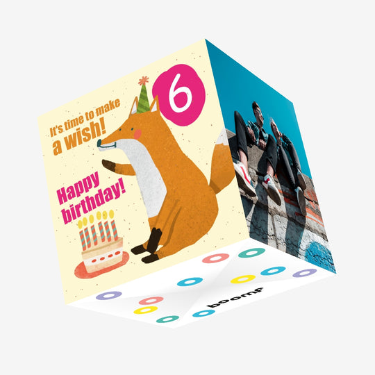 Make a Wish 6th Birthday Confetti-exploding Greetings Card