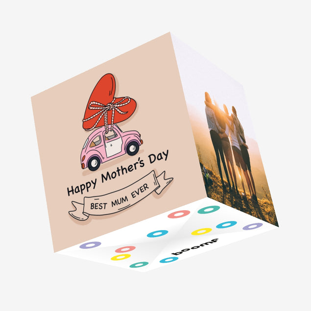 Pink Car Happy Mother's Day Mother-in-law Confetti-exploding Greetings Card