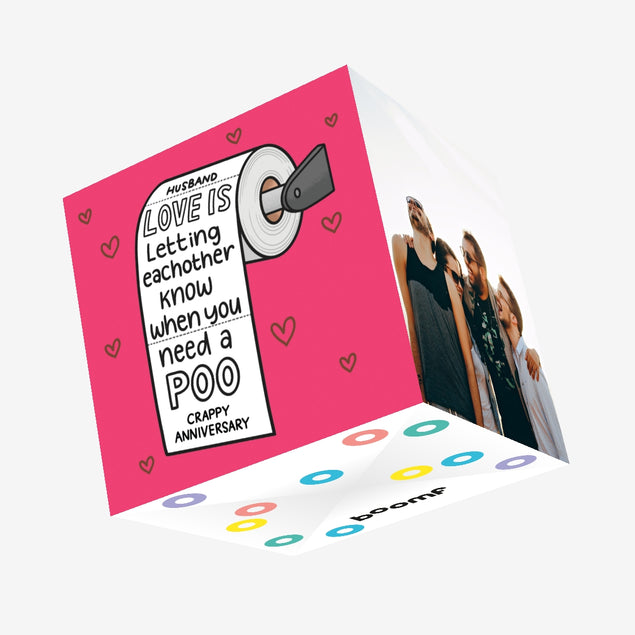 Crappy Anniversary Husband When You Need A Poo Confetti-exploding Greetings Card