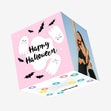 Cute Ghosts In Pink Happy Halloween Confetti-exploding Greetings Card