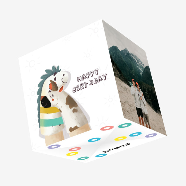 Sending Hugs Happy Birthday Confetti-exploding Greetings Card