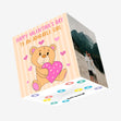Happy Valentine's Day Adorable Girl Cute Teddy Bear Confetti-exploding Greetings Card