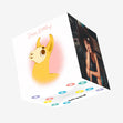 Yellow Llama On The Pink Background Happy Birthday Confetti-exploding Greetings Card