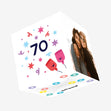 Age 70 Confetti-exploding Greetings Card