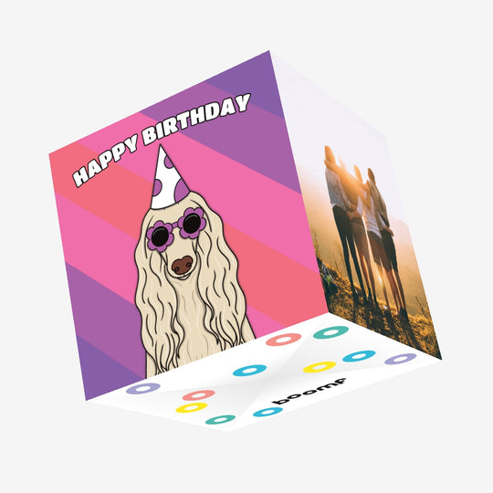 Cool Afghan Hound Dog Birthday Confetti-exploding Greetings Card